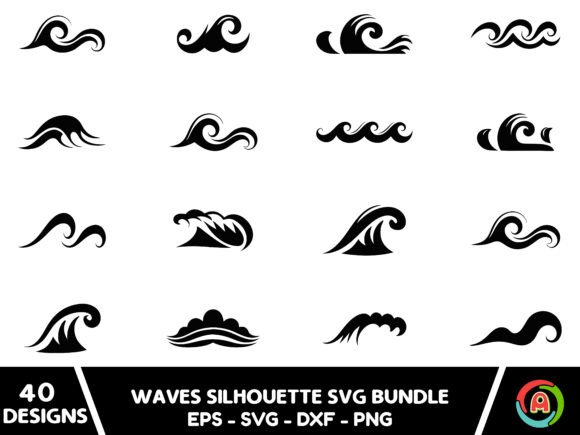 Download Waves Silhouettes Bundle | Waves SVG - Waves Collection