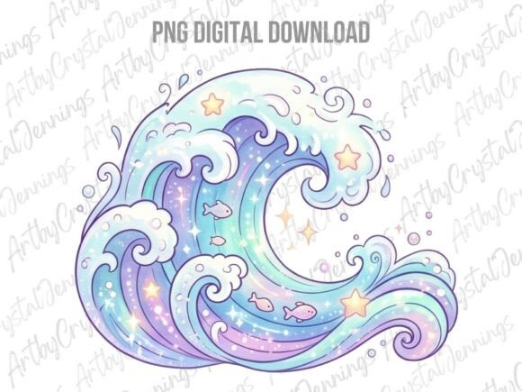 Download Pastel Glitter Ocean Waves PNG - Waves Collection