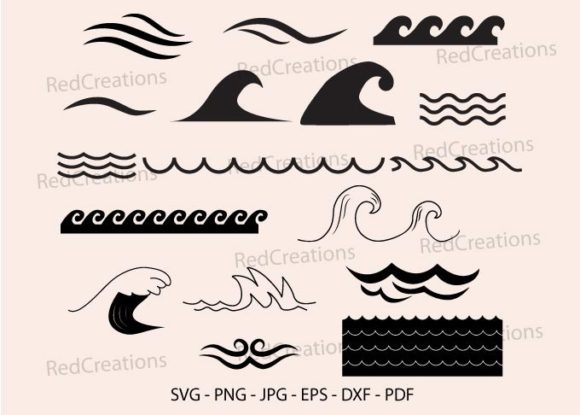 Download Wave Svg Bundle, Ocean, Sea Waves, Beach - Waves Collection