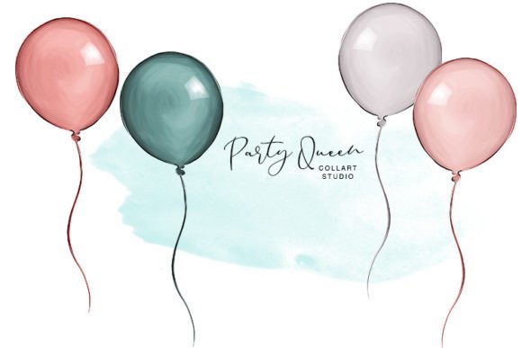 Download Hand Drawn Balloons, Party Elements - Elements Collection