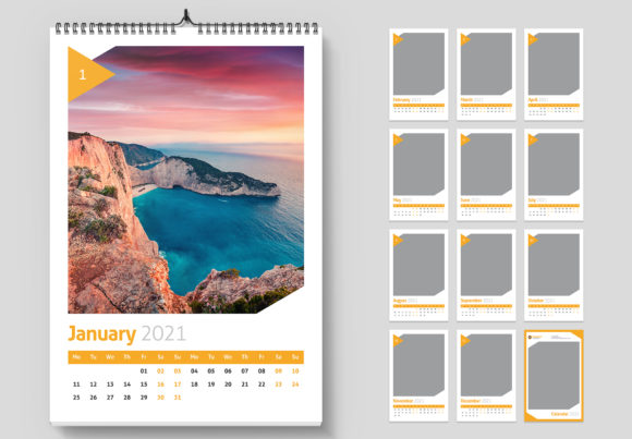 Download Wall Calendar 2021 Creative Template - Premium Bundle