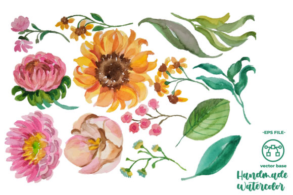 Download Watercolor Flower Blossom Elements - Elements Collection