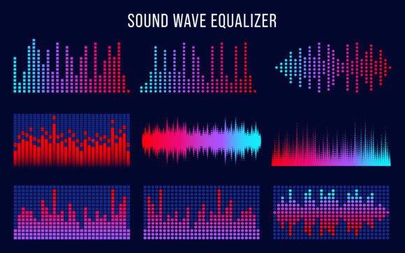Download Sound Waves Music Interface Elements - Elements Collection