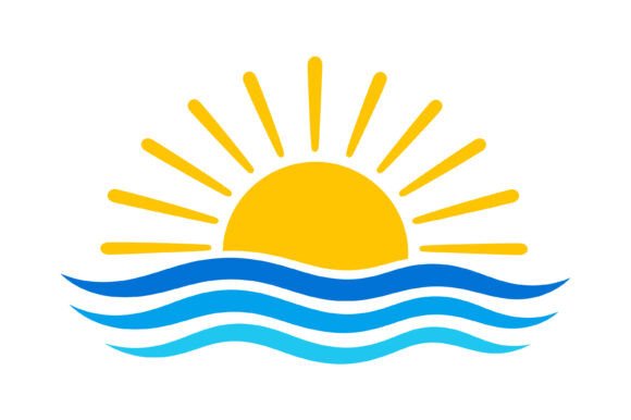 Download Sun Waves Beach Minimal Logo SVG - Waves Collection