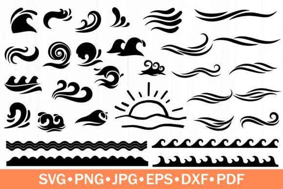 Download Waves Silhouettes Bundle | Waves SVG - Waves Collection