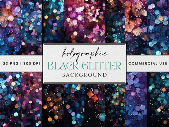 Download Holographic Black Glitter Background - Glitter background Collection