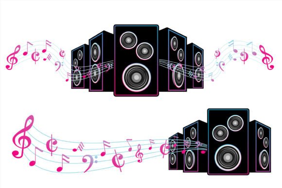 Download Sound Speaker with Pentagram Sound Waves - Waves Collection