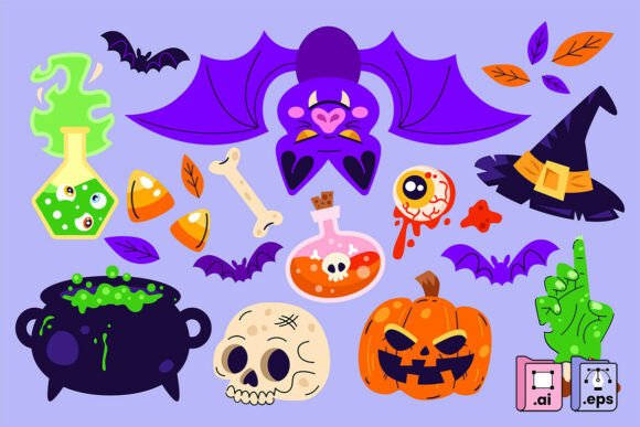 Download Playful Vector Halloween Elements Pack - Elements Collection